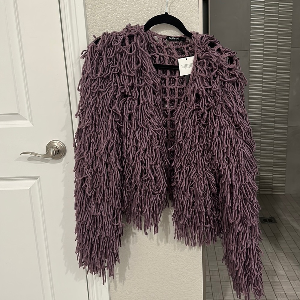 Purple Shag Cardigan